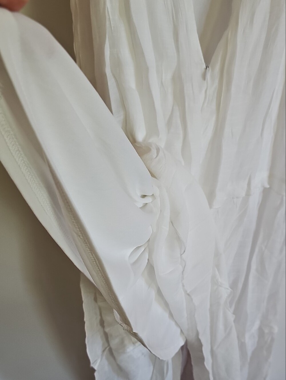 Rebellion White V-Neck Lace-Trim Maxi Dress - Picture 10 of 11